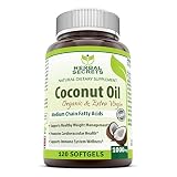 Herbal Secrets Organic & Extra Virgin Coconut Oil Dietary Supplement - 1000mg - 120 Softgels - Weight Management & Immune System Support - Promotes Heart Health*