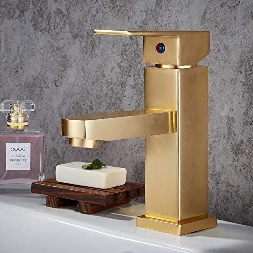 KIODS Faucet Bathroom Basin 6 Color Space Aluminum Vessel Sink Tap Single Handle Square Cold Hot Water Mixer Tap Deck Mounted