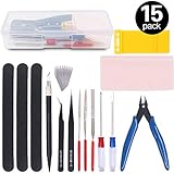 Rustark 15Pcs Professional Modeler Basic Tools Craft Set Model Tools Kit for Gundam Hobby Model Assemble Building