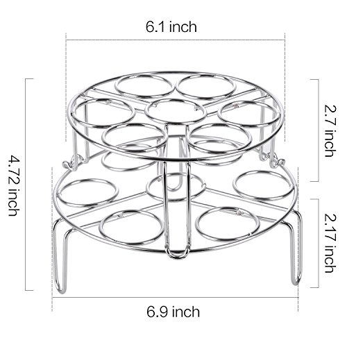 Steamer Rack Trivet For Instant Pot 2 Pack Stackable Egg Steamer Rack For Pressure Cooker, 2 Silicone Oven Mittens as Bonus