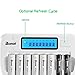 BONAI 8 Bay Smart LCD Battery Charger for AA AAA NiMH NiCD Rechargeable Batteries with Discharge Function and AC Wall Adapter