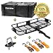 Mockins Hitch Mount Cargo Carrier | The Steel Cargo Basket is 60" Long X 20" Wide X 6" Tall with A Hauling Weight Capacity of 500 Lbs and A Folding Shank to Preserve Space When Not in Use ... primary