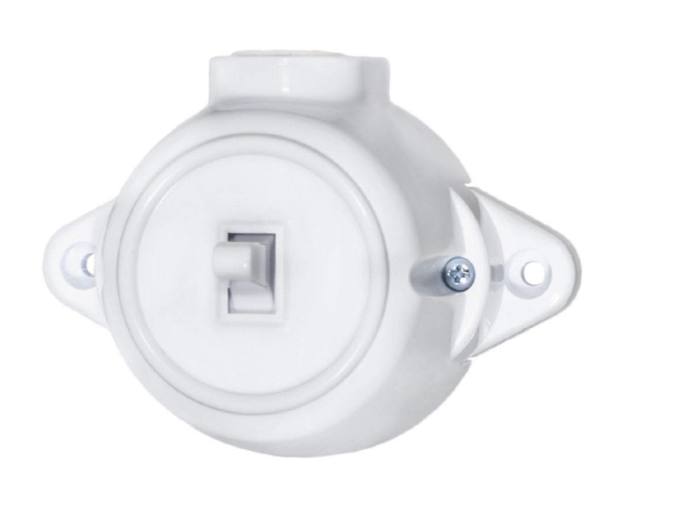 Microsoft Surface-Mounted Vintage Socket Light Switch - Round Retro Toggle Switch (White) — image 1