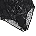 FEESHOW Sexy Men's One-Piece Sheer Lace Sissy Lingerie See Through Bodysuit Jumpsuit Sleepwear Nightwear Black X-Large