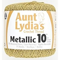 Coats Crochet 154M-0090G Metallic Crochet Thread, 10, Gold