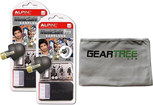 Two Alpine Musicsafe Pro Multi Attenuator Molded Earplug Kit Black w/ Cloth