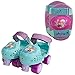 PlayWheels Disney Frozen Glitter Kids Roller Skates with Knee Pads - Junior Size 6-12
