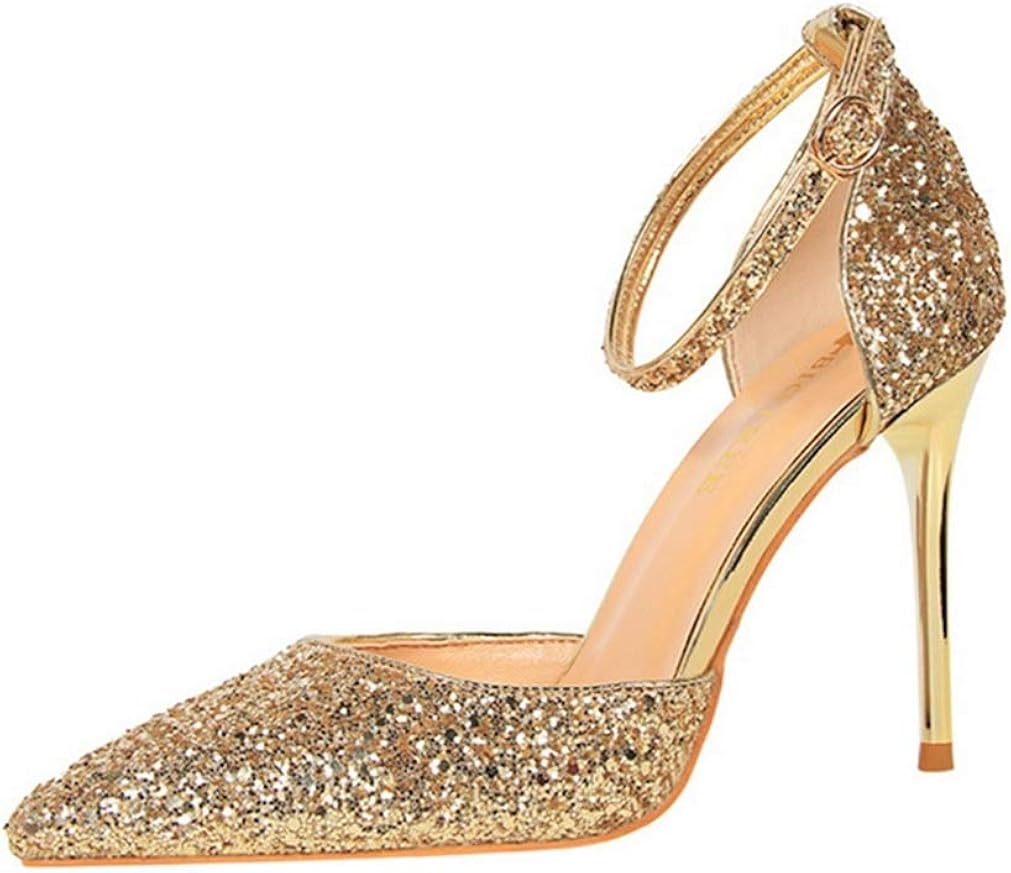 gold pointed toe shoes