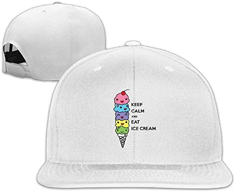 TTINTZ Keep Calm And Eat Ice Cream Adjustable Flat Baseball Cap/Hat For Unisex