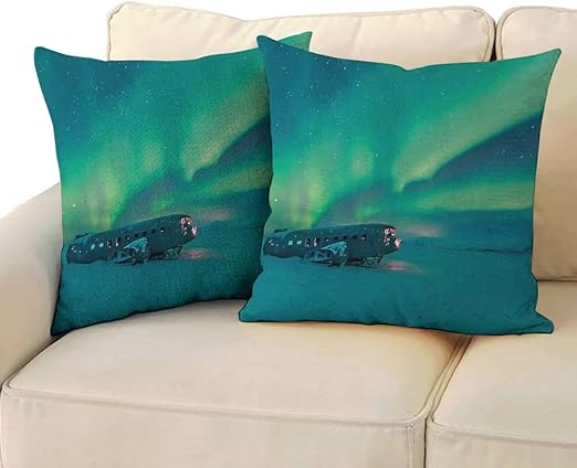 Amazon Com Ediyuneth Pillowcases Bulk Northern Lights Old Plane