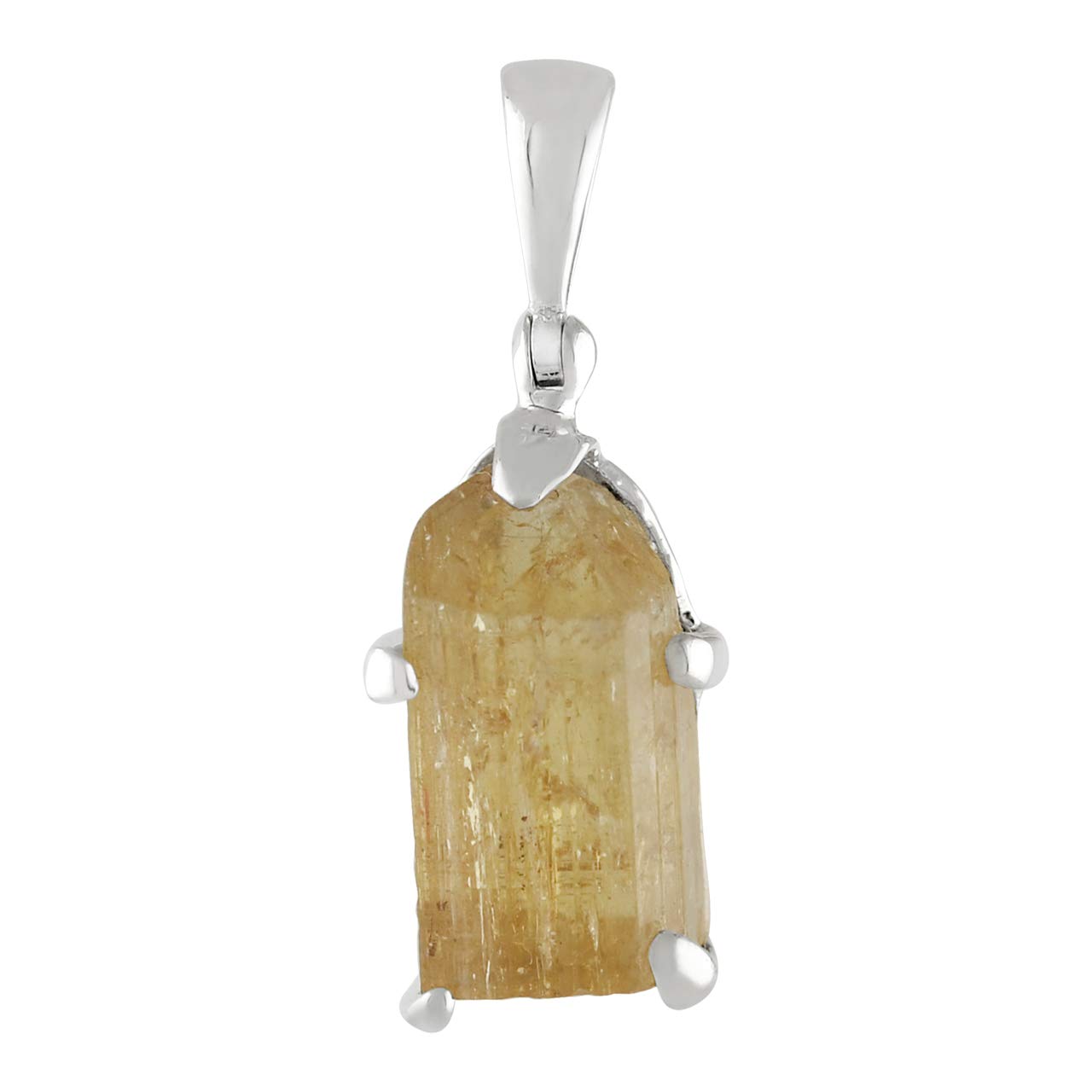 Starborn Imperial Topaz Crystal Pendant in Sterling Silver, Metal Gemstone, imperial-topaz