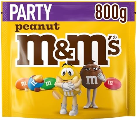 M&M'S Chocolate Bag, Peanut & Milk Chocolate, 800g Party Bag, Bulk Chocolate, Ideal for Gift, Snacks and Sharing