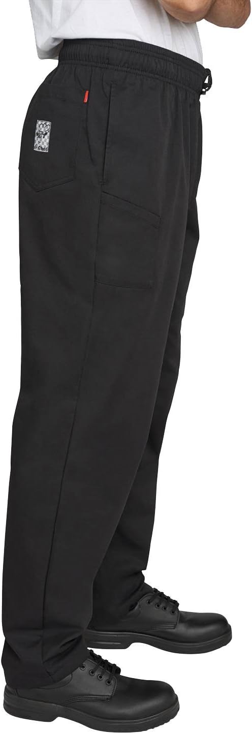 New Adult Chef Professional Pant Self Locking Drawstring Bleach Resistant Bottom