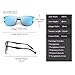 JIM HALO Rimless Mirrored Sunglasses Women Men One Piece Horned Rimmed Glasses (Black Frame/Mirror Blue Lens)