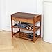 C&AHOME 3-Tier Shoe Rack Bench, Entryway Storage Shelf Holds up to 240LBS, Bamboo Shoe Organizer, 20.5