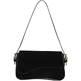POAPRRD Suede Shoulder Bag Small Suede Purse Handbag with 2 Straps Retro Crossbody Bags for Women