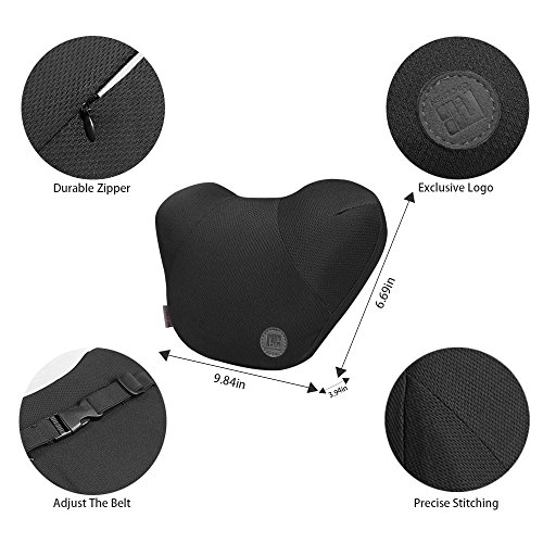 QBUC Car Neck Pillow,Memory Foam Support Head Neck Driving for Car Seat Headrest