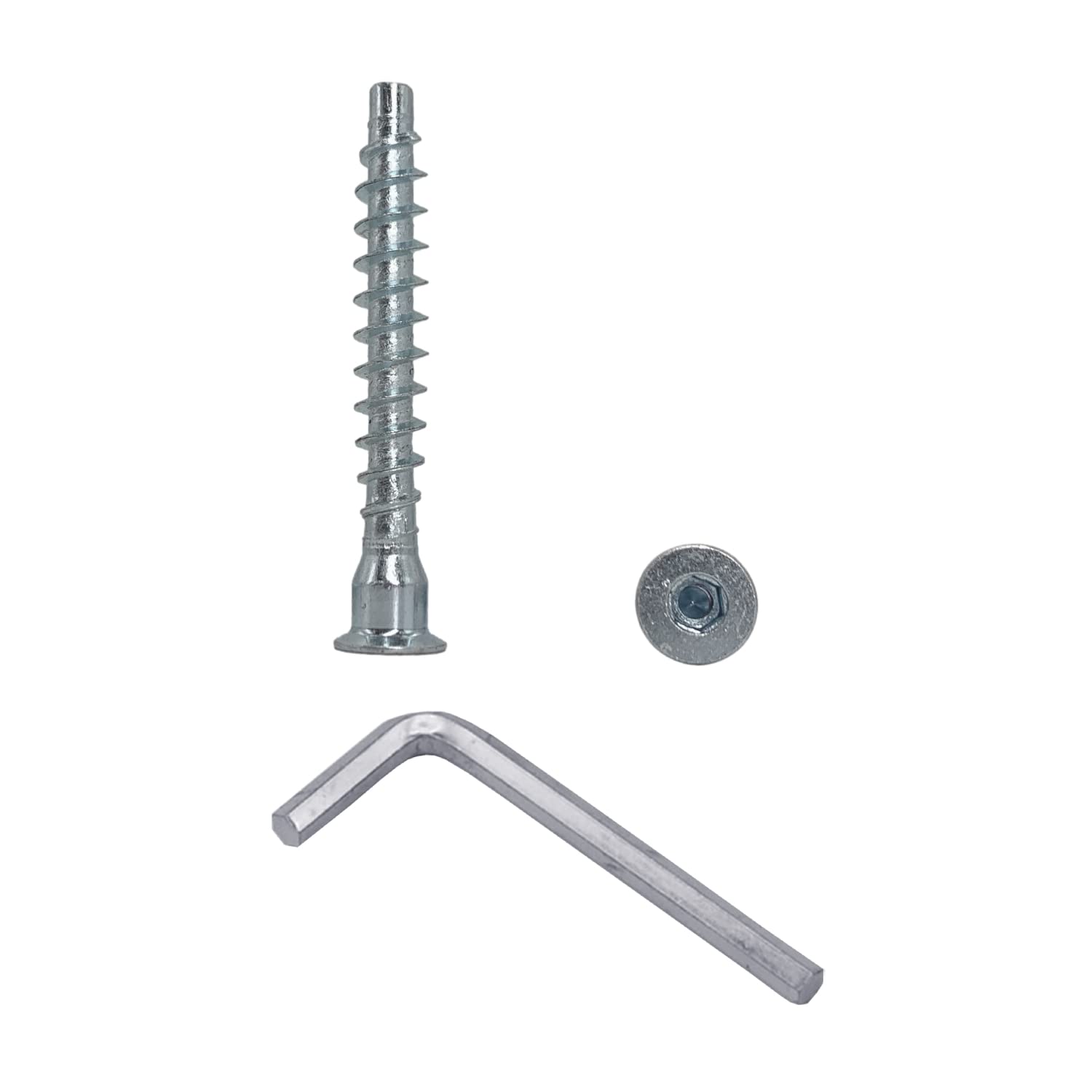 Marcopol (Pack of 70 pcs) Internal Hex Countersunk Head 7.0 x 50 mm Furniture Screws, Confirmat Screw for Wood, Zinc Plated, Fixing Bolts (70, 7.0 x 50 mm), Silver