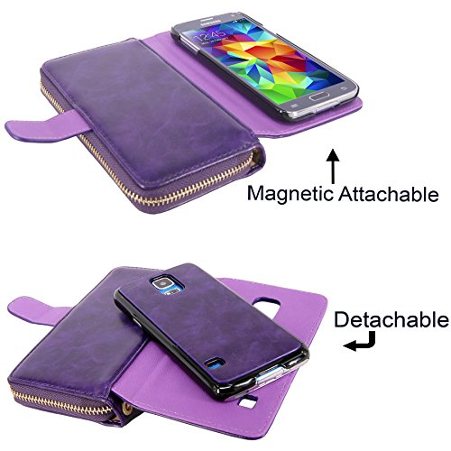 image for Galaxy S5 Case - Cellularvilla Pu Leather flip Wallet Bag Pouch Case w