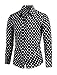 uxcell Men's Shirts Polka Dots Long Sleeve Slim Fit Printed Black Dress Button Down Shirt 44