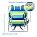 YATIO— 5 Positions Lay Flat Backpack Beach Chair Camping Chair, Aluminum Lightweight, Insulated Cooler, Drink Holder, Adjustable Pillow,Blue/Green Stripethumb 4