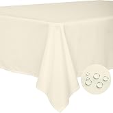 BYDOLL Table Cloth Beige 60x84 Inch Tablecloth for 6 Foot Rectangle Tables Outdoor Washable Wrinkle Free and Spillproof Polyester Tablecloth for Festival Camping Picnic Party Cover