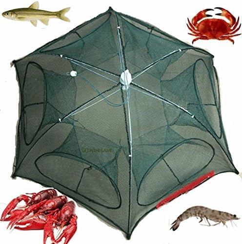 NEW Fishing Bait Net Trap Cast Dip Cage Fish Crab Minnow Crawdad Shrimp Foldable