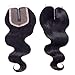 Lace Closure Middle Part Brazilian Virgin Hair Body Wave Unprocessed Human Hair Top Closure (10 inch, Body)