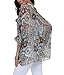 Qunsia Myosotis510 Women's Chiffon Caftan Poncho Tunic Top Cover up Batwing Blouse (Z-4277)