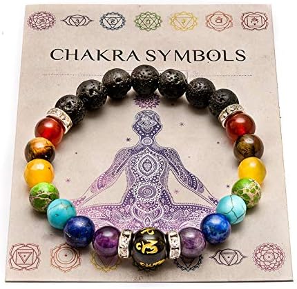 7 Chakra Christal Stones Bracelet Healing Beads Jewellery Natural Reiki Gift for Good Luck and Be Healthy and Peaceful (Multi-Colored)