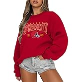 UNIQUEONE Game Day Sweatshirt Women Football Sweatshirts Football Mom Hoodie Touchdown Shirt Casual Crewneck Pullover