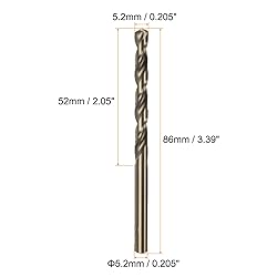 HARFINGTON 10pcs Cobalt Jobber Drill Bits 5.2mm