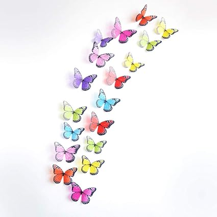 Buy 3d Butterfly Wall Stickers With Adhesive 18 Pcs Art Decal