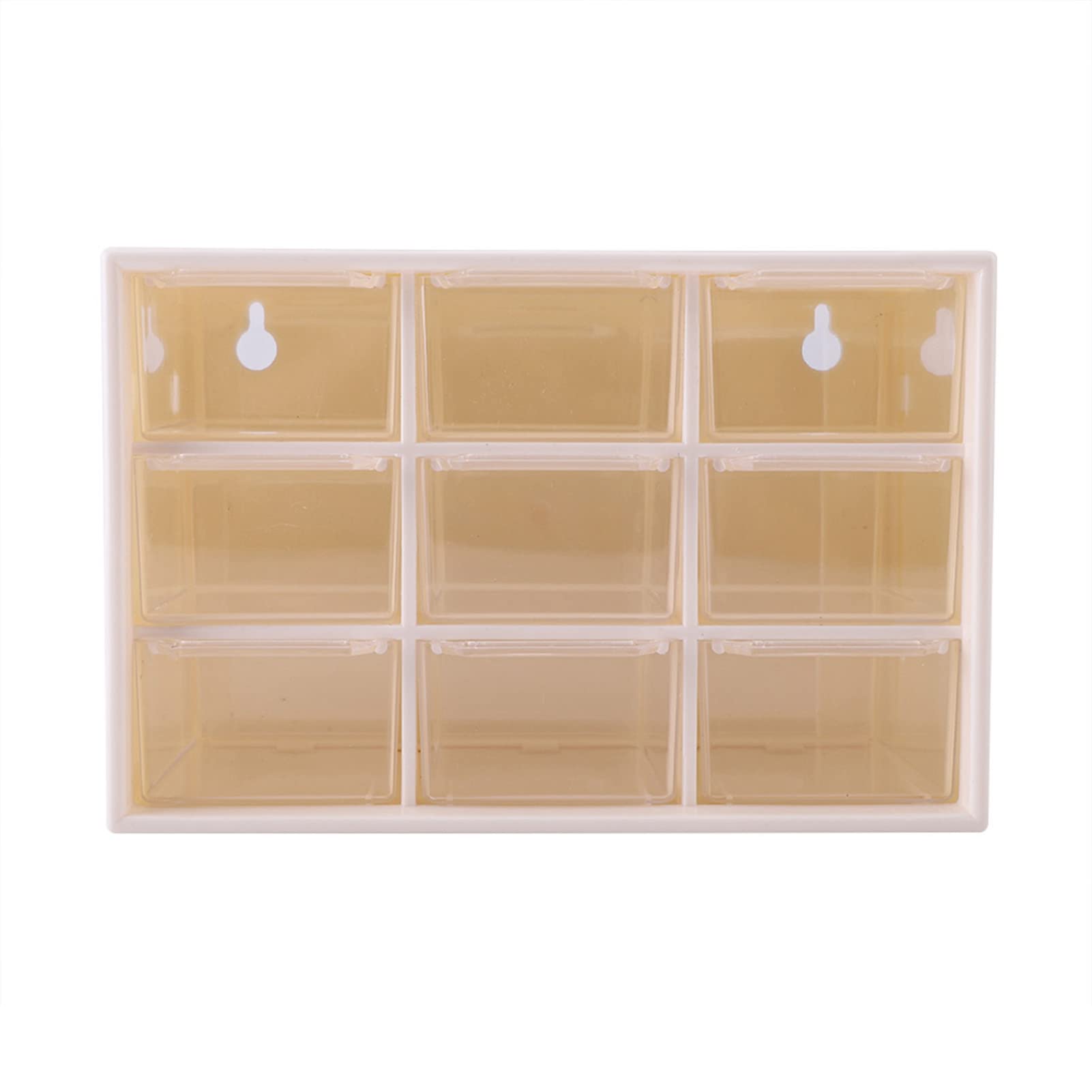 Desktop Storage Drawers,Drawer Desktop Storage Bin Unit,tackable Storage Drawers, Portable Plastic 9 Lattice Mini Cabinets Drawer Jewelry Cosmetic Storage Box(White), Desktop Drawer Storage Box