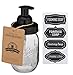 Jarmazing Products Mason Jar Foaming Soap Dispenser - Black - with 16 Ounce Ball Mason Jar - One Pack!
