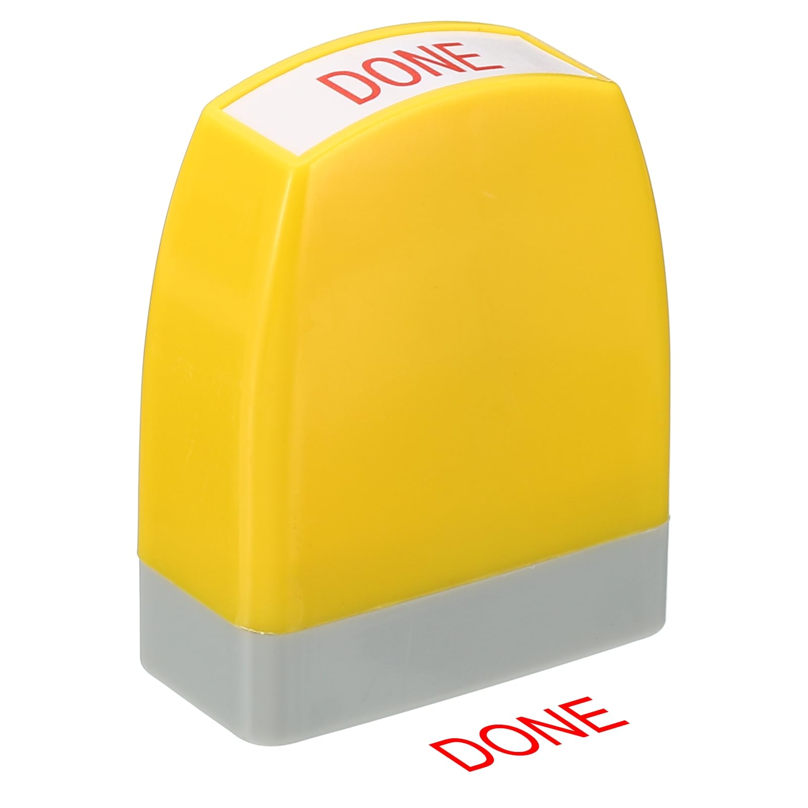 PATIKIL Done Notice Stamp Self Inking, Red Ink Office Stamps Pre Inked Message Stamp Refillable Business Stamp, Yellow