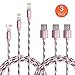 OfsPower 3Pack 0.5ft 3ft 6ft Nylon Braided 8 Pin Lightning to USB Syncing and Charging Cable for iphone 6s, 6s plus, 6plus, 6,5s 5c 5,iPad Mini, Air,iPad5,iPod. (Rose Gold)