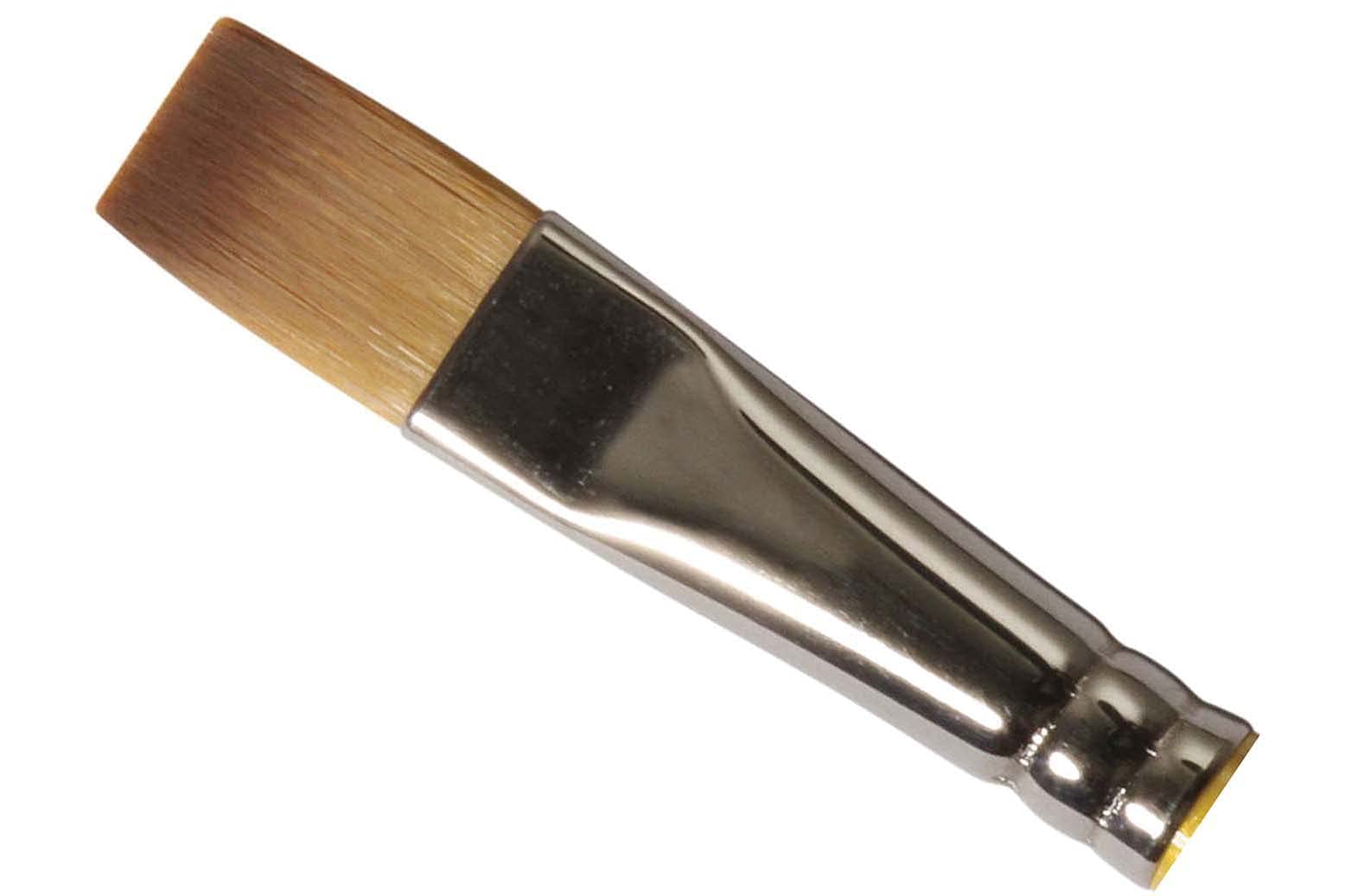 Daler-Rowney System3 Acrylic Brush, Synthetic Hair, Short Handle, Short Flat, 1/2in