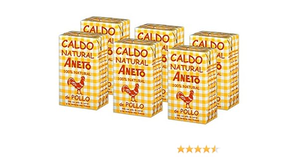 Aneto 100% Natural - Caldo de Pollo - caja de 6 unidades de 1 ...