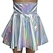 Pinda Sexy Summer Women High Waist Silver Flare Skater Skirt (M)