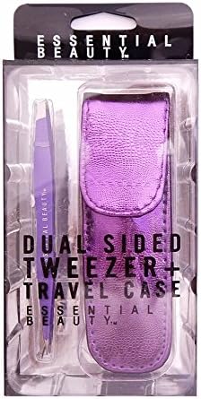 Coordilife Women's Multi Eyelash Curler, Cuticle Nippers. Tweezer, Cuticle Nippers, Cuticle Scissor, Skin Care Tool Selection !!!! (Purple Dual Sided Tweezer + Travel Case)