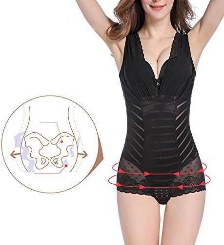 NECOOER Women's Underbust Corset 6 Row Hooks Training Cincher Waist Trainer Shapewear Vest (XX-Large, Black2)