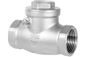 GUXGUY 3/4" Stainless Steel Check Valve, NPT Threaded Horizontal Check Valve Check valve to prevent backflow, check valve for water, oil and air, also available with compressor DN20