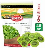 SUNBEST Dried Kiwi Slices in Resealable Bag, Kosher Certified (3lbs)