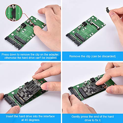 ELUTENG Msata Sata Adapter, Msata to Sata Adapter for Mini PCIe 3050mm, 6Gpbs m-SATA SSD Converter Solid State Drive Reader Card Support Laptop Desktop