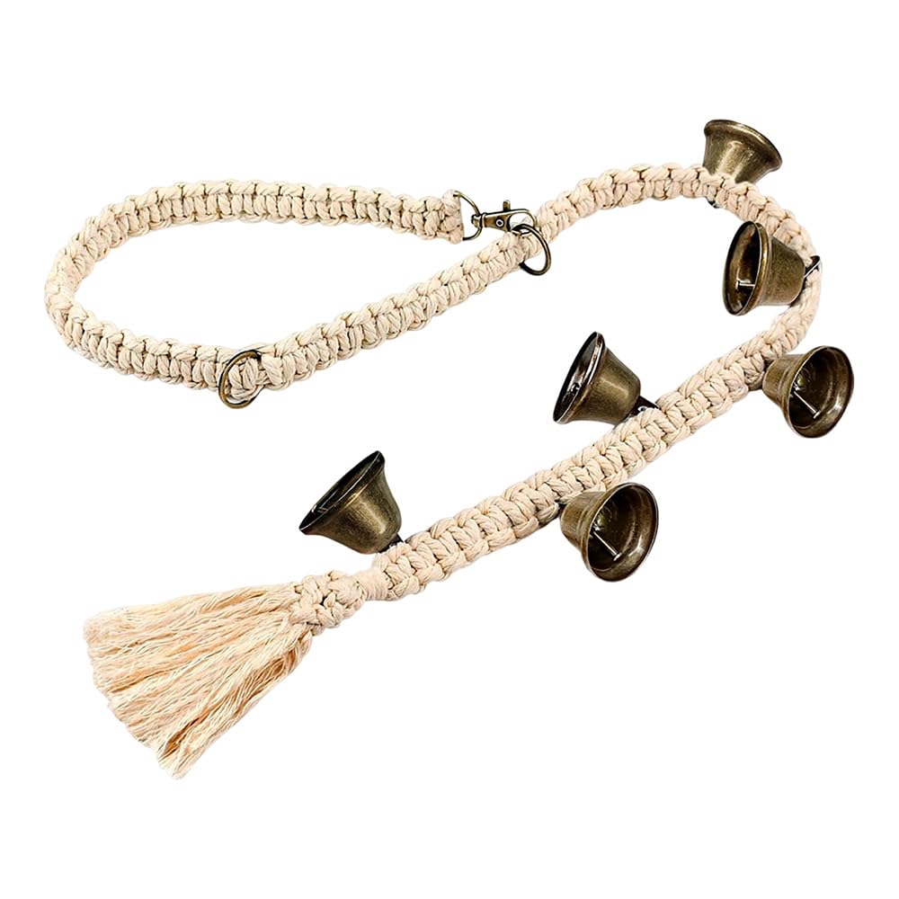 Hsthe Sea 2PCS Hanging Dog Toilet Training Doorbells Length Adjustable Cotton Rope Dog Bells For Puppy Potty Training DoorBells