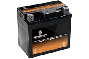 CB CHROMEBATTERY 5L-BS Maintenance-Free 12V 5Ah Battery Replacement for ATV, Motorcycle, Jet Skis, Scooter, UTV, and More - Nut and Bolt (T3) Terminal