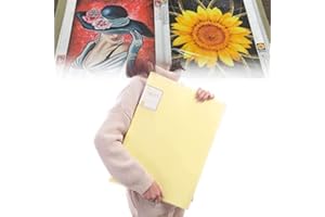 MOTEERLLU A3 30 Pags Diamond Painting Storage Book,Clear Pockets Art Plastic Sleeves Protectors,Large Portfolio Folder,Artwork Report Sheet Letter Storage, Binder for Artist,Photo Album Refill Pag