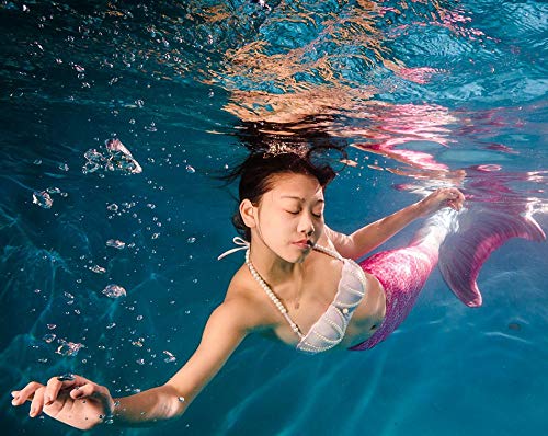 Dunnomart Mermaid Tail Monofin Swimmable Swimsuit Adult Women Halloween Party Swimwear Bikini