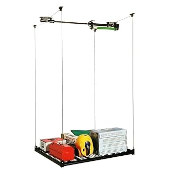 Xtremepowerus Ceiling Mounted Electric Hoist Shelves Garage